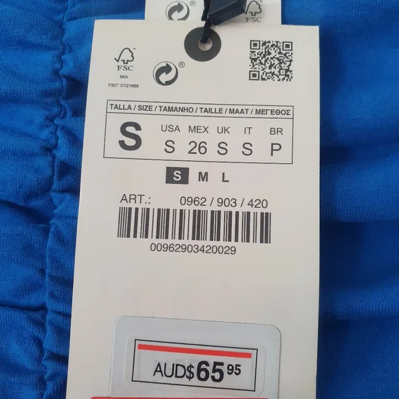 BNWT Zara Women Blue Bodycon ruffed dress size S - Picture 7 of 11